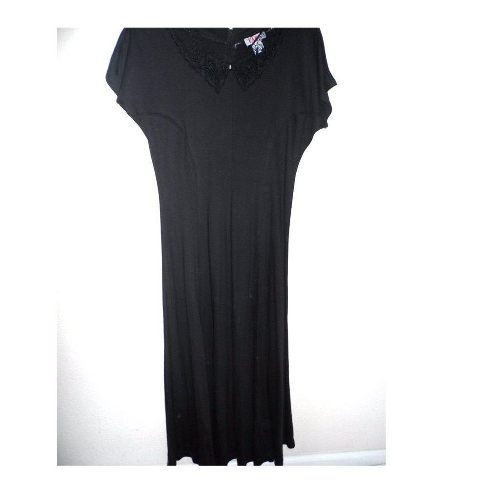 FADS 100% Cotton Vintage Black Dress, Size: M